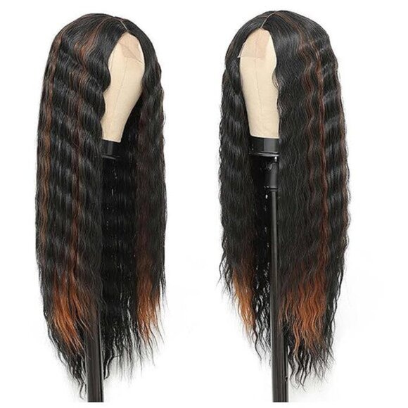 Other - 30 Inch Synthetic Curly Wigs for Women Highlight Honey Blonde